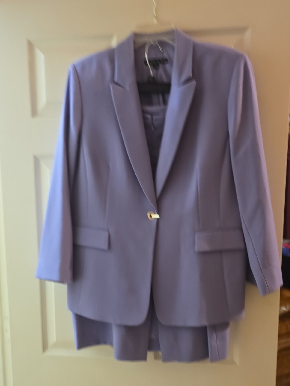Preston & York Lavender Women's Two-Piece Skirt Suit - Single-Button Blazer [16] - Picture 8 of 8